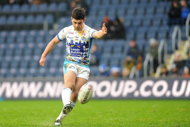 Jack Sinfield's drop goal sent the academy Grand Final into extra-time. Picture by Steve Riding.