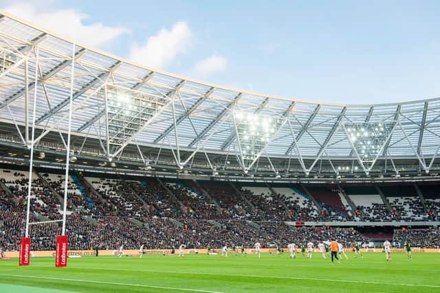 England take on Australia at London's Olympic Stadium in 2016, the last time the sides met in this country. Picture by Allan McKenzie/SWpix.com.