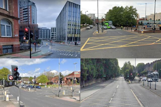 New cameras could be installed at five Leeds junctions to crack down on drivers who ignore the rules of the road (Photos: Google)