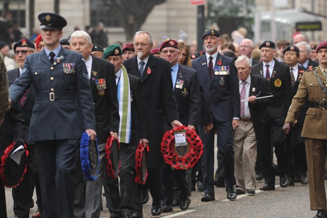 The procession followed behind ex-service men and women plus members of ex-service organisations and current serving military organisations.