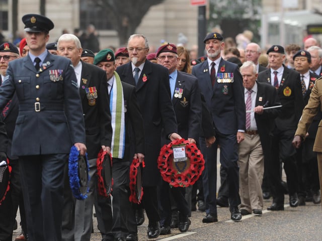 The procession followed behind ex-service men and women plus members of ex-service organisations and current serving military organisations.