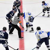 DO YOU REMEMBER THE FIRST TIME? Leeds Chiefs face-off against Sheffield Steeldogs in the first-ever game at Elland Road Ice Arena. Picture: Jonathan Gawthorpe.