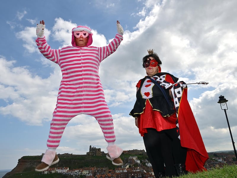 Having fun at Whitby's West Cliff