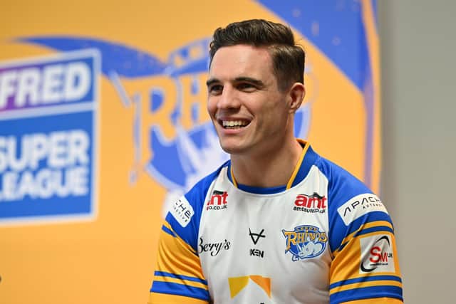 Jack Sinfield says he's looking forward to learning from former Man of Steel Brodie Croft, pictured, who began training with Rhinos this week. Picture by Matthew Merrick/Leeds Rhinos.