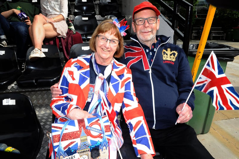 Kevin and Sue Gagg show their patriotic side by joining the celebrations in Leeds.