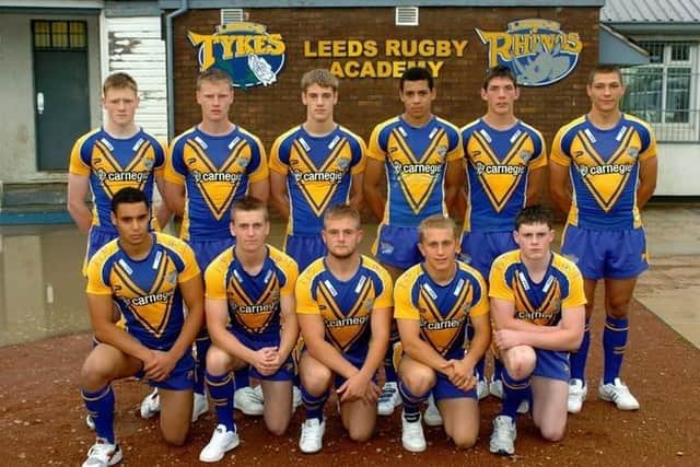 New Rhinos under-18s coach Simon Brown joined Leeds academy as a player in 2006. He is second from left on the front-row. That year's academy recruits were: back row from left, Joe Howey, John Elkington, Danny Lawton, Ben Jones-Bishop, Chris Clarkson, Ryan Hall; front row, Jodie Broughton, Simon Brown, Paul McShane, David Leeke , Matthew Fox. Picture by Jonathan Gawthorpe.