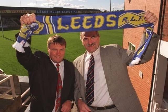 Gary Hetheirngton, left and Paul Caddick saved the club when they took over at Leeds RL in 1996. Picture by Mark Bickerdike.
