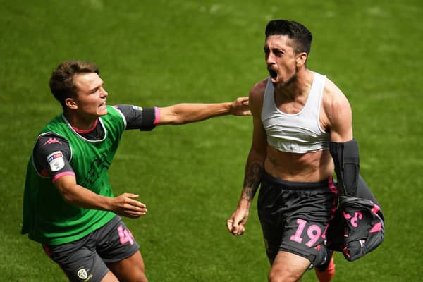HISTORIC WINNER - Pablo Hernandez celebrating his late Leeds United winner at Swansea City in the 2019/20 Championship season. Pic: Getty