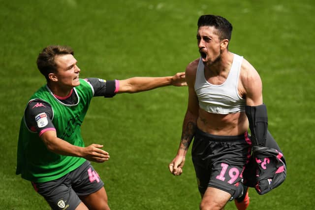 HISTORIC WINNER - Pablo Hernandez celebrating his late Leeds United winner at Swansea City in the 2019/20 Championship season. Pic: Getty