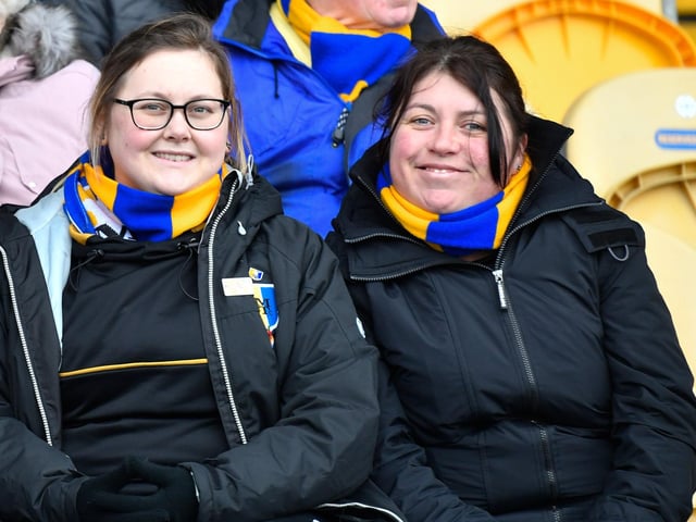 Mansfield Town fans before a game with Tranmere Rovers.