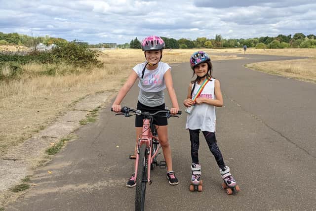 Amelia (on the bike) is under the care of Great Ormond Street Hospital.