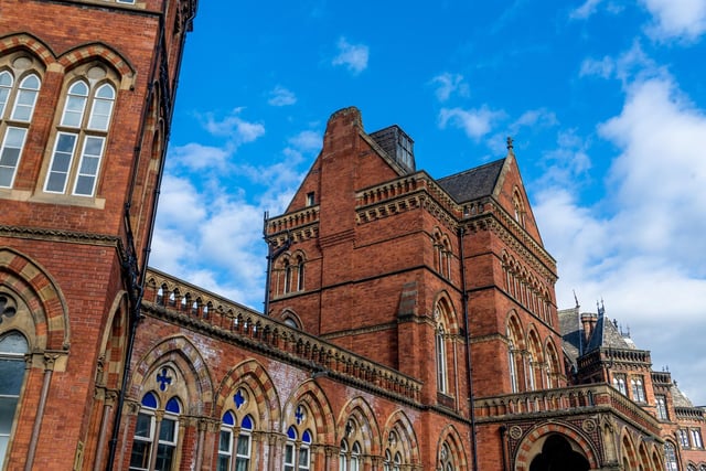 Look at the finer details of the Grade 1 listed Leeds General Infirmary. Bearing a Victorian Gothic frontage in red brick with stone dressings, red granite pillars, slate roof and Venetian Gothic windows, it looks like something from a Dickens novel.