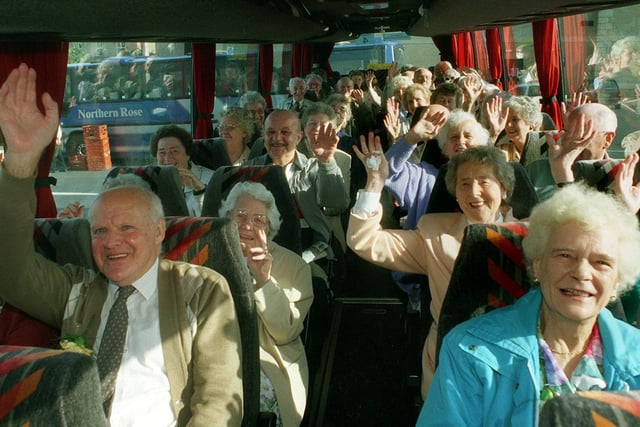 It was the 50th trip to the seaside in June 1998 for the Yeadon Charities Association. 550 pensioners left in glorious sunshine for a day out at Blackpool.