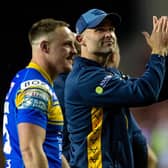 Rohan Smith, wearing his magic hat, thanks the fans after Rhinos' win at Wigan. Picture by Bruce Rollinson.
