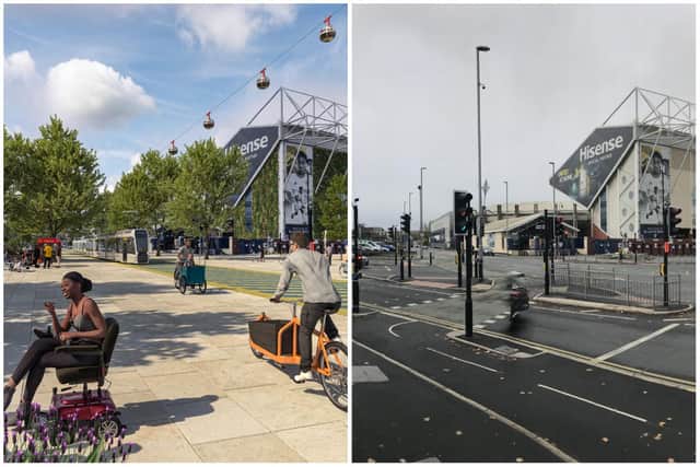 Some praised the Elland Road design and the improvement such pedestrianisation would have on match-going Leeds United fans. Picture: Possible