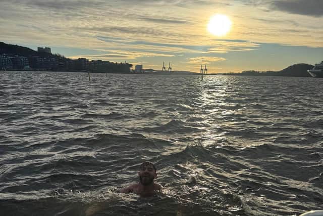 Skipper in the freezing Norway water raising money for Second Chance Headway