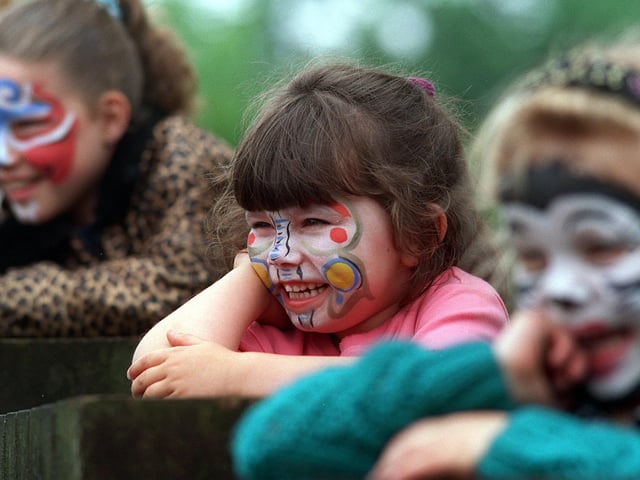 Melissa Knowles and friends enjoy the second annual children's day at Beeston Primary School in June 1998.