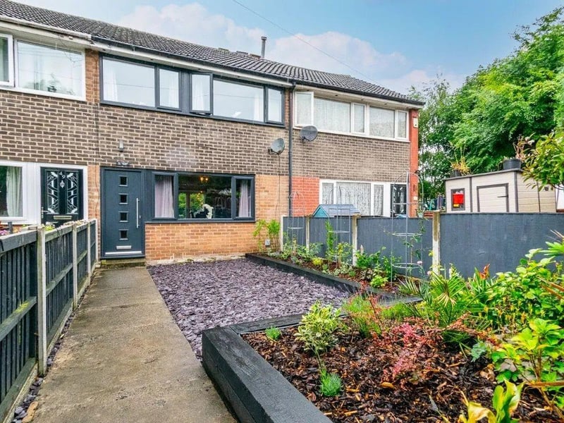 This three-bedroom mid terrace property in Middleton has a newly fitted bathroom and kitchen, superb views from the rear and is offered for sale with no onward chain. It comprises hallway, lounge diner, kitchen, three bedrooms and a house bathroom. There are gardens to the front and back, plus a shed and separate detached garage that both offer additional storage space. Listed with Morgan Estates, it has an asking price of £175,000.