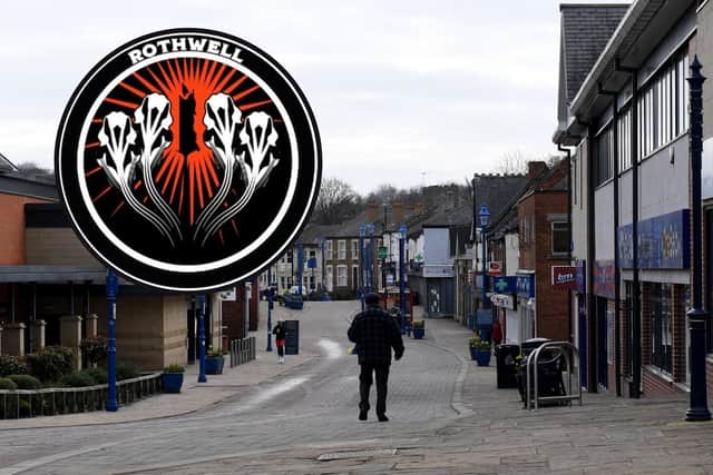 A debate has broken out about a new logo, inset, created to represent the town of Rothwell, pictured, in Leeds.