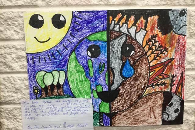 Climate justice messages from pupils at St Matthew's Primary.