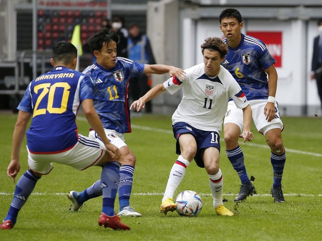Group B: England v USA (7pm). ITV. Brenden Aaronson, pictured, and Tyler Adams with USA.