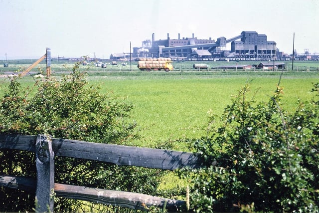 A view across to Tingley Gasworks from Woodkirk Secondary School. The photograph, dating back to June 1967, was taken at the beginning of the construction of the M62.