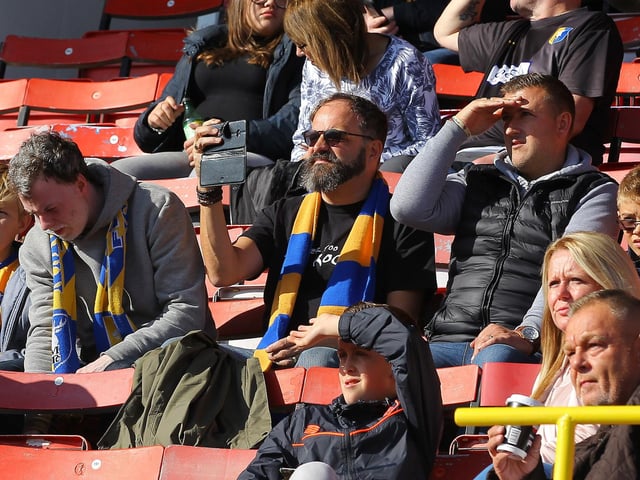 Some of the fans who watched Mansfield's 1-0 defeat at Swindon in 2018.