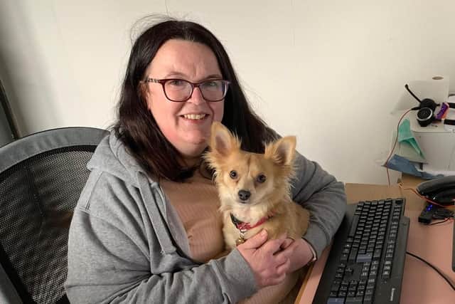 Tracey Logan with her pet chihuahua Belle