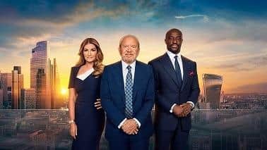 Lord Sugar with fellow judges Baroness Karren Brady and Tim Campbell  (Image: BBC/Naked/Ray Burmiston)