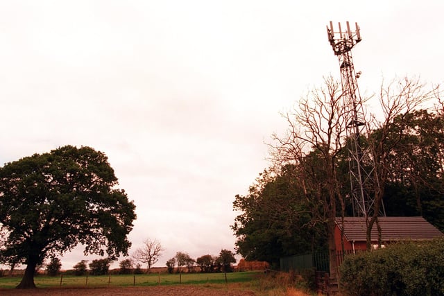 This mobile phone communication tower near Garforth was the talk of the town in September 1996.