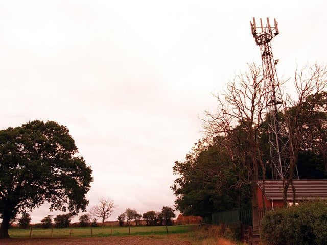This mobile phone communication tower near Garforth was the talk of the town in September 1996.