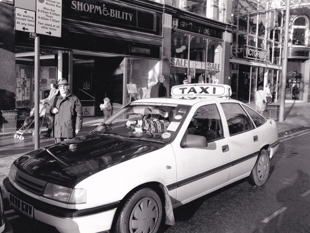 Angry disabled shoppers were taking taxi drivers and Leeds City Council to task in 1994 over an access drop off point - to which they couldn't get access. The row centred on a roadside pull-in on Vicar Lane outside the council's Shopmobility centre, which supplied wheelchairs and powered street vehicles to disabled shoppers who would otherwise find it difficult to shop in the city centre. The pull-in space had space designated for two taxis with room behind for Metro's special access bus service and also for disabled drivers to pull in. However, disabled people claimed the whole space was regularly blocked by taxis which ignored the clearly marked space for the bus.