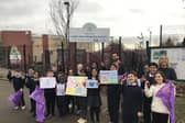 A global litter message from pupils at Lane End Primary School in Beeston.