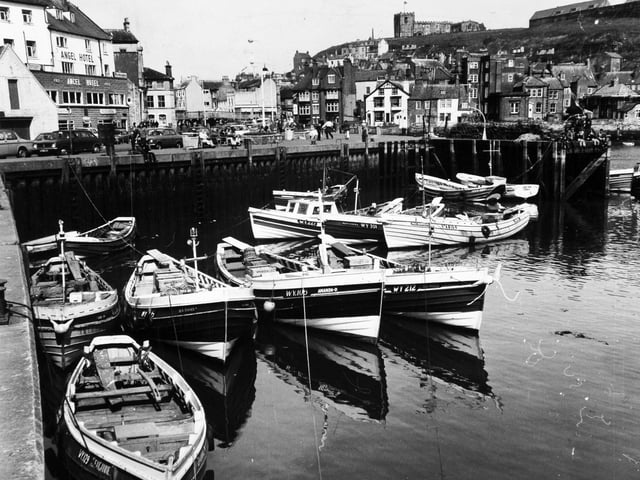 Coble fishing boats pictured in February 1979.