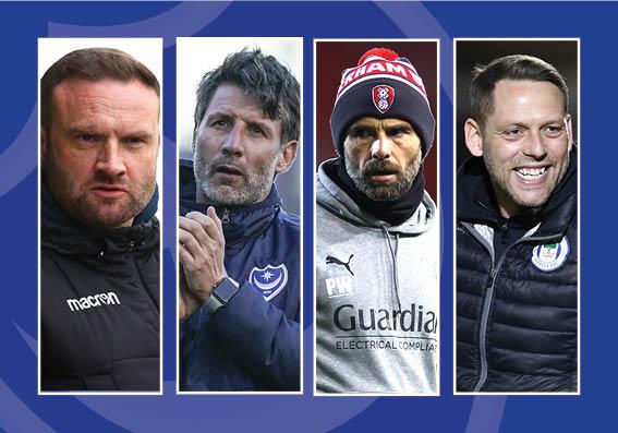 From left: Ian Evatt, Danny Cowley, Paul Warne and Leam Richardson