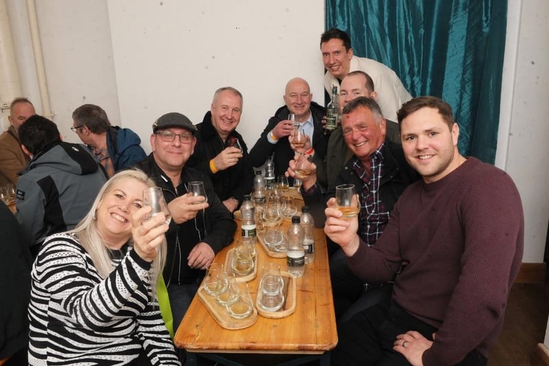 Revellers enjoying a tipple or two at the Leeds Whisky Festival.