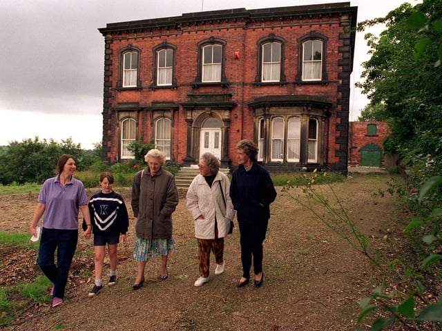 Fawcett House in Wortley was facing an uncertain future in July 1997.  Pictured, from left, are concerned locals Clare O'Keefe, Suzannah O'Keefe, Marjorie Price-Jones, Phyllis Crossland and Veronica O'Keefe.