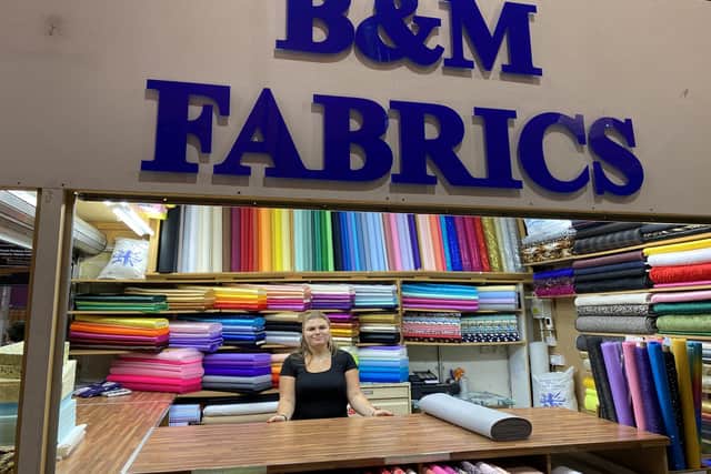 Regularly behind the counter of B&M Fabrics is Eve Johnson, who has seen customer behaviour change in the midst of the crisis.