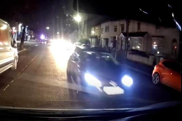 A still from the dashcam footage