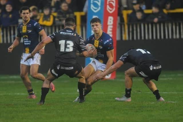 Oscar Brown, seen in pre-season action at Castleford Tigers, returned from injury for Leeds Rhinos reserves last week. Picture by Steve Riding.