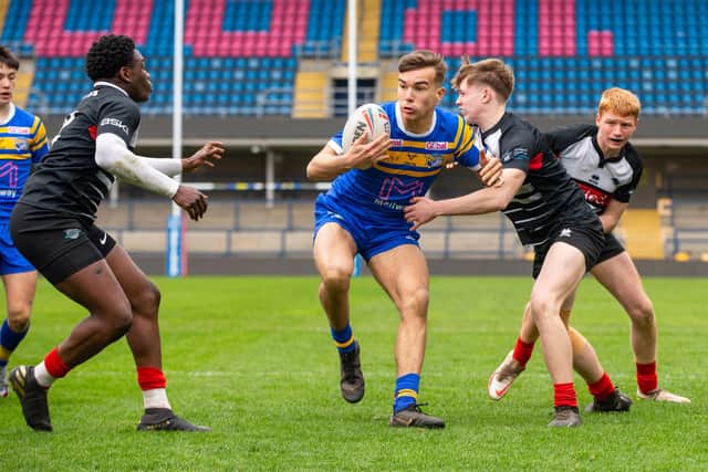 Rhinos scholarship player of the year Presley Cassell in action against London Broncos. Picture by Craig Hawkhead/Leeds Rhinos.