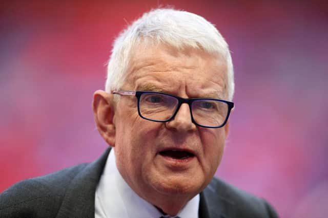 John Motson.  (Photo by Laurence Griffiths/Getty Images)