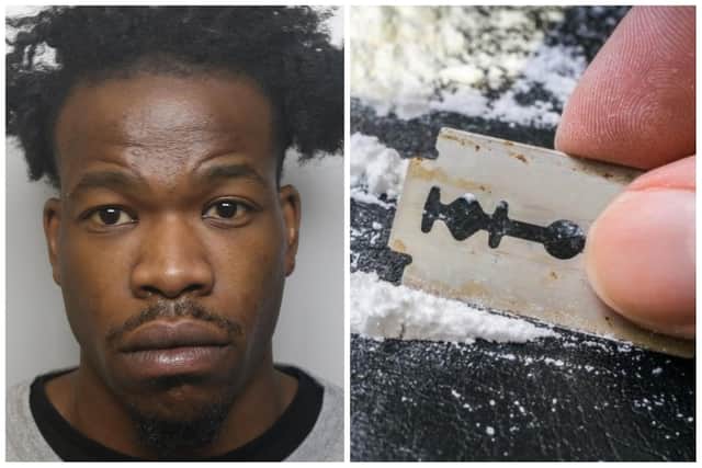 Adigun was caught with bags of cocaine.