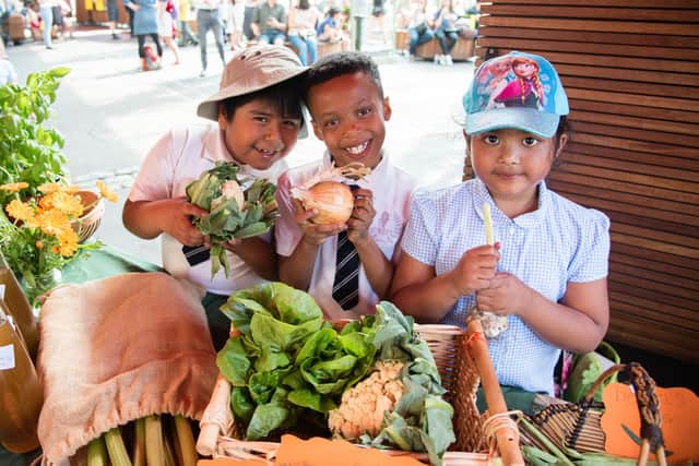 Charity School Food Matters is running its annual programme Young Marketeer, where children from a number of primary schools are coming together and being market traders for a day selling their school-grown produce at Leeds Kirkgate Market.
