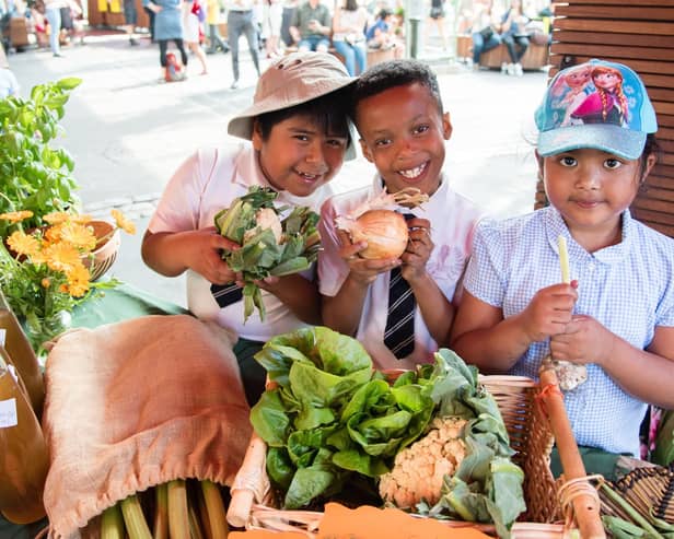 Charity School Food Matters is running its annual programme Young Marketeer, where children from a number of primary schools are coming together and being market traders for a day selling their school-grown produce at Leeds Kirkgate Market.