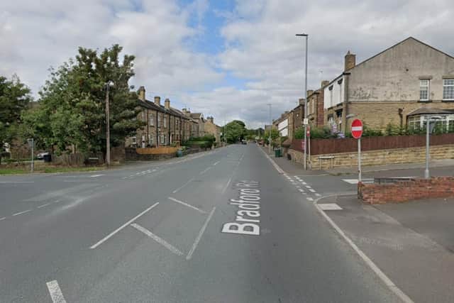 The Volkswagen Golf was travelling on Bradford Road in Birstall when it collided with a stone wall at the junction of Musgrave Street. Picture: Google