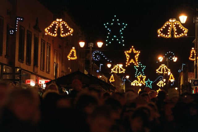 An illuminating sight. Morley Christmas lights in November 1998.
