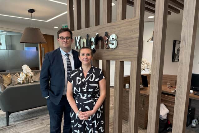Charlie Markillie, Partner at Knights, with Lisa Shacklock, Group Client Services Director at Knights