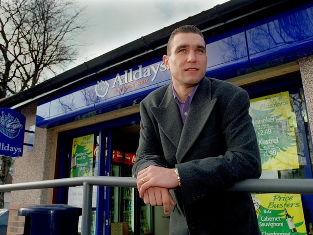Ex-Leeds United footballer Vinnie Jones was back in the city in December 1998 to open the new Alldays food store on Otley Road.