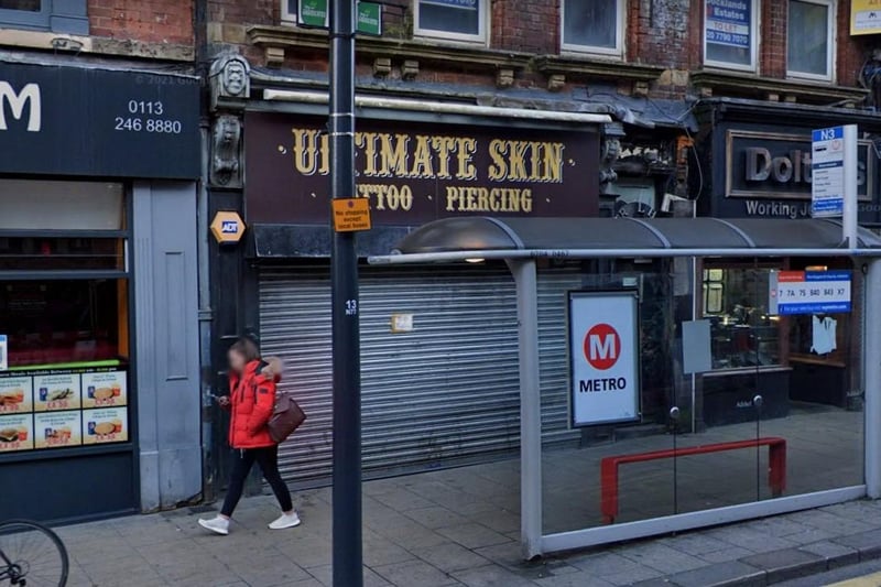 Ultimate Skin Tattoo Shop, in New Briggate, has a rating of five out of five from 134 Google reviews.